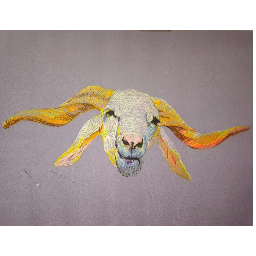 Means of sacrifice (hand embroidery) wool on canva